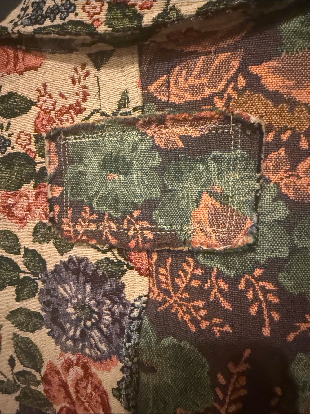 🌺 POL Womens My Vintage Romance Jacquard Floral Patchwork Jacket Shacket Size S - Picture 13 of 15